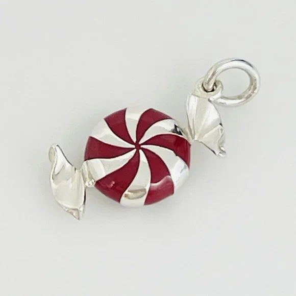 Tiffany Bon Bon Candy Charm in Red Enamel and Sterling Silver