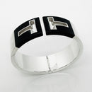 Tiffany T Cutout Wide Cuff Hinged Bracelet in sterling Silver & Black Ceramic-1