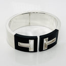 Tiffany T Cutout Wide Cuff Hinged Bracelet in sterling Silver & Black Ceramic-2