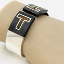 Tiffany T Cutout Wide Cuff Hinged Bracelet in sterling Silver & Black Ceramic-3