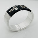 Tiffany T Cutout Wide Cuff Hinged Bracelet in sterling Silver & Black Ceramic-4