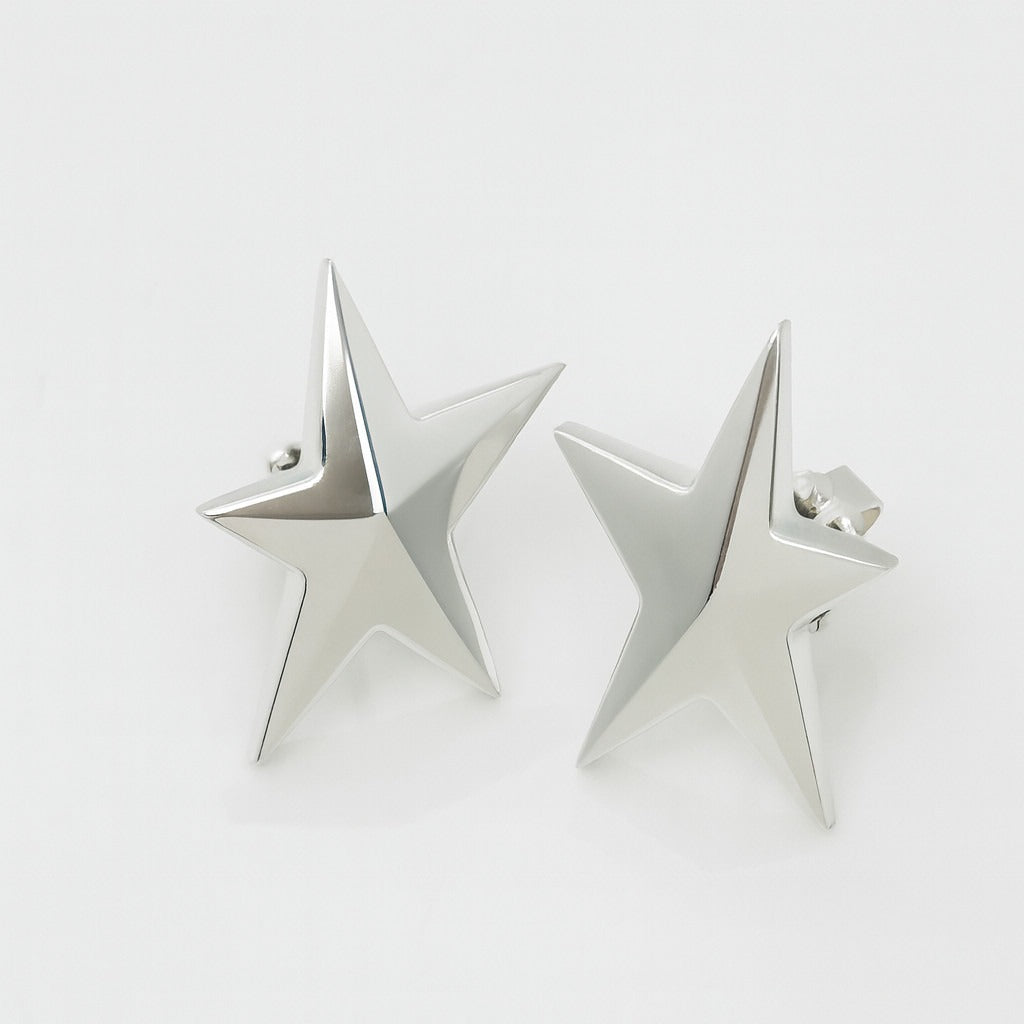 RARE Tiffany & Co Vintage Star Stud Earrings 1983 in Sterling Silver - 0