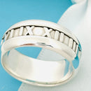 Size 5 Tiffany Wide Atlas Roman Numerals Mens Unisex Ring in Sterling Silver-7