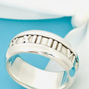 Size 5 Tiffany Wide Atlas Roman Numerals Mens Unisex Ring in Sterling Silver-8