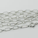 Tiffany & Co. 24" Round Oval Link Rolo Chain Necklace Mens Unisex 925 Silver-1