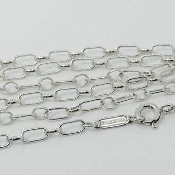 Tiffany & Co. 24" Round Oval Link Rolo Chain Necklace Mens Unisex 925 Silver