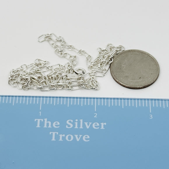Tiffany & Co. 24" Round Oval Link Rolo Chain Necklace Mens Unisex 925 Silver