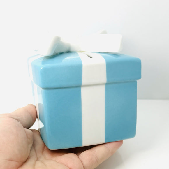 Tiffany Large Coin Bank Blue Gift Box with White Ribbon Bone China