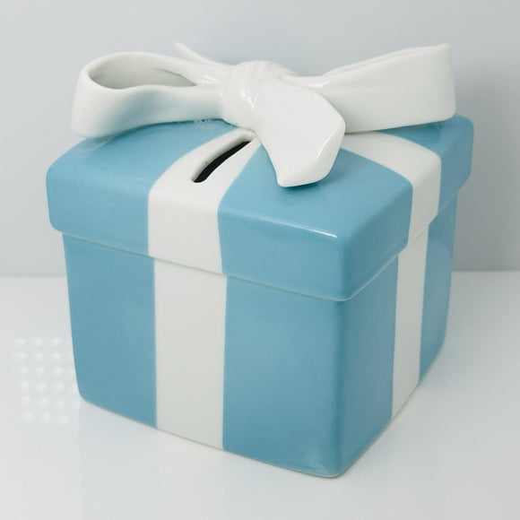 Tiffany Large Coin Bank Blue Gift Box with White Ribbon Bone China