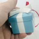 Tiffany Blue Gift Box and Bow Christmas Holiday Ornament Bone China Porcelain-2