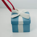 Tiffany Blue Gift Box and Bow Christmas Holiday Ornament Bone China Porcelain-4