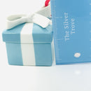 Tiffany Blue Gift Box and Bow Christmas Holiday Ornament Bone China Porcelain-6