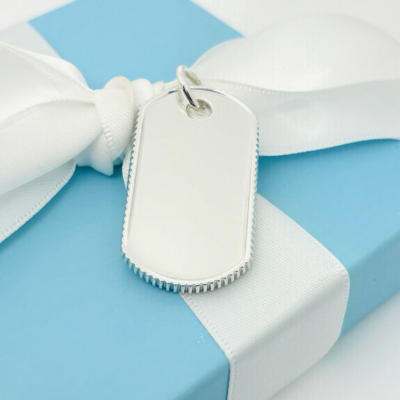 Tiffany & Co Mens Coin Edge ID Dog Tag Pendant