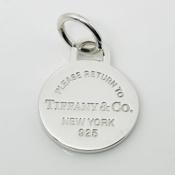 Please Return to Tiffany & Co Silver Round Tag Circle Charm or Pendant in Silver
