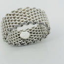 Size 5.5 Tiffany & Co Sterling Silver Somerset Mesh Weave Flexible Ring-3