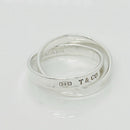 Size 8 Tiffany & Co 1837 Interlocking Double 2 Band Rolling Ring Mens Unisex-2