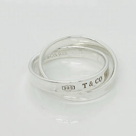 Size 8 Tiffany & Co 1837 Interlocking Double 2 Band Rolling Ring Mens Unisex - 0