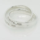 Size 8 Tiffany & Co 1837 Interlocking Double 2 Band Rolling Ring Mens Unisex-5