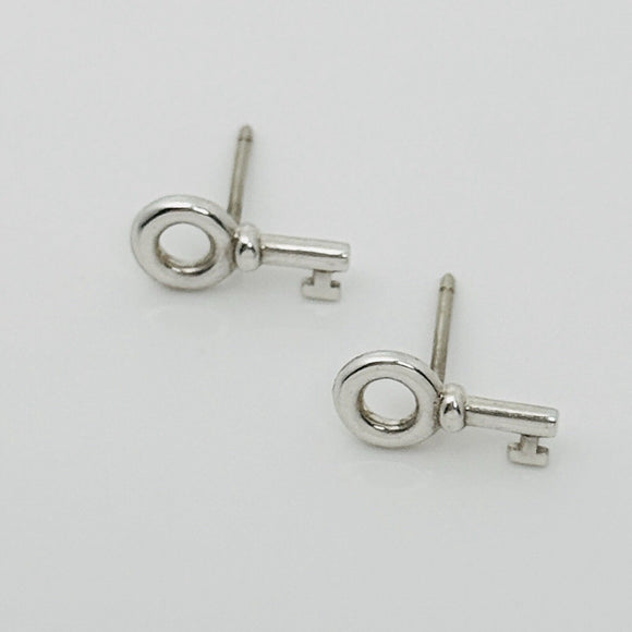 Tiffany & Co Key Lock Stud Earrings in Sterling Silver