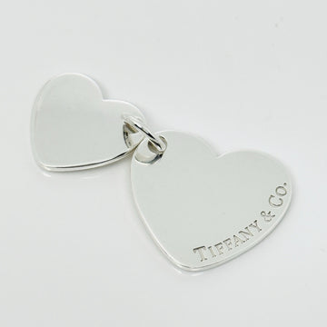 Large Tiffany & Co Double Heart Tag Pendant in 925 Sterling Silver