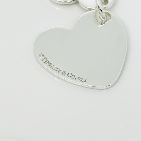Large Tiffany & Co Double Heart Tag Pendant in 925 Sterling Silver