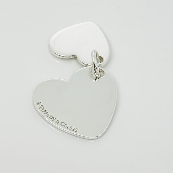 Large Tiffany & Co Double Heart Tag Pendant in 925 Sterling Silver