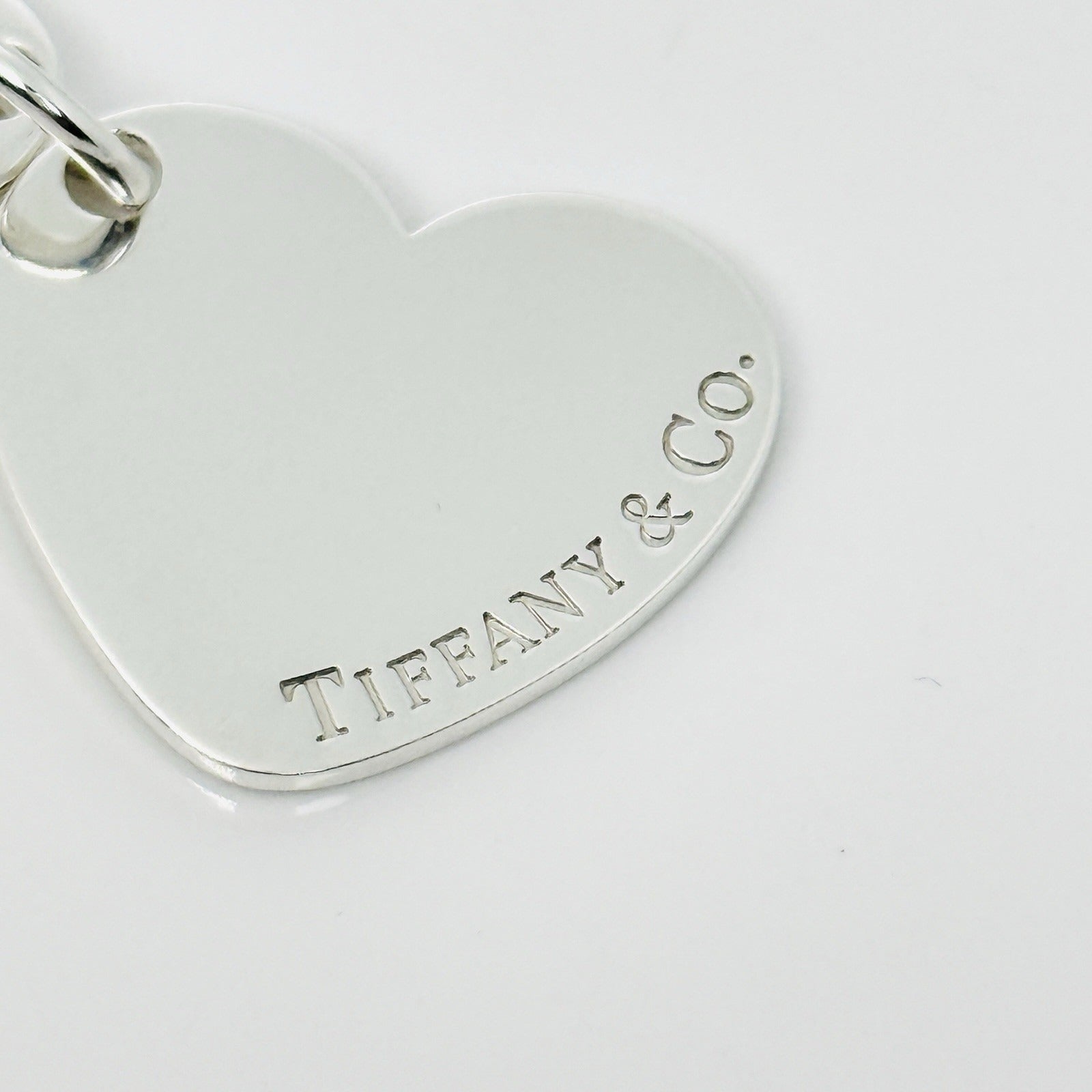 Large Tiffany & Co Double Heart Tag Pendant in 925 Sterling Silver