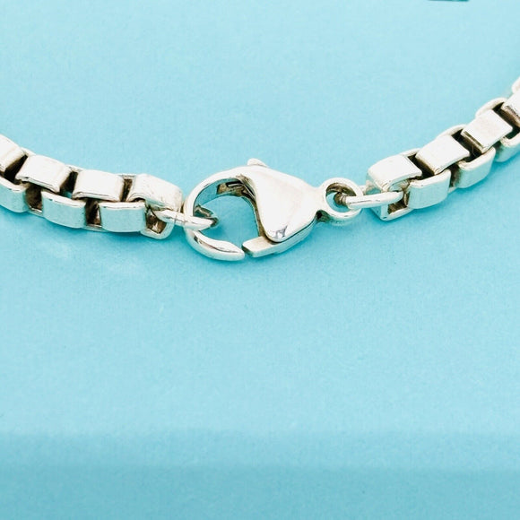 6.5" Small Tiffany & Co Venetian ID Box Link ID Bracelet in Sterling Silver