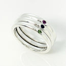 Size 7 Tiffany & Co Ruby  Sapphire Emerald Stacking Triple Ring by Elsa Peretti-1