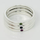 Size 7 Tiffany & Co Ruby  Sapphire Emerald Stacking Triple Ring by Elsa Peretti-2