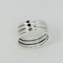 Size 7 Tiffany & Co Ruby  Sapphire Emerald Stacking Triple Ring by Elsa Peretti-3