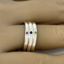 Size 7 Tiffany & Co Ruby  Sapphire Emerald Stacking Triple Ring by Elsa Peretti-6