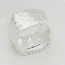 RARE Size 7.5 Tiffany Frank Gehry Torque Ring 4 layers Wide in Sterling Silver