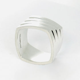 RARE Size 7.5 Tiffany Frank Gehry Torque Ring 4 layers Wide in Sterling Silver - 0