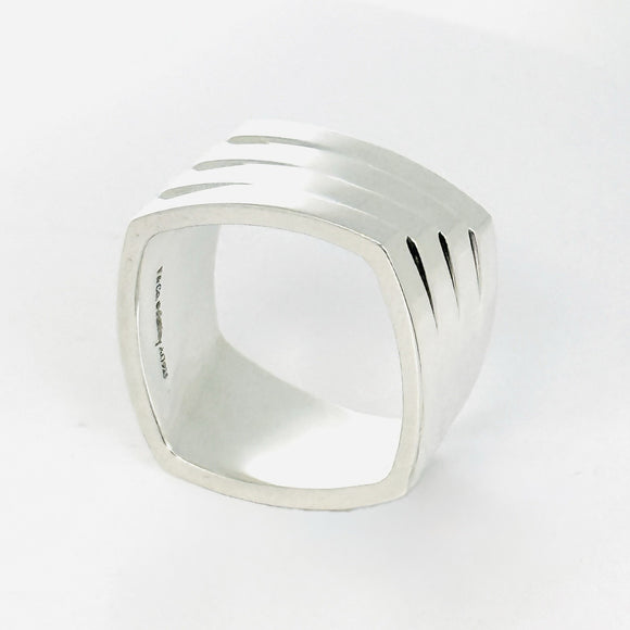 RARE Size 7.5 Tiffany Frank Gehry Torque Ring 4 layers Wide in Sterling Silver