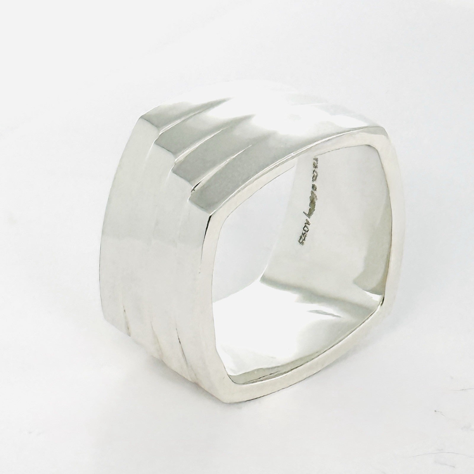 RARE Size 7.5 Tiffany Frank Gehry Torque Ring 4 layers Wide in Sterling Silver