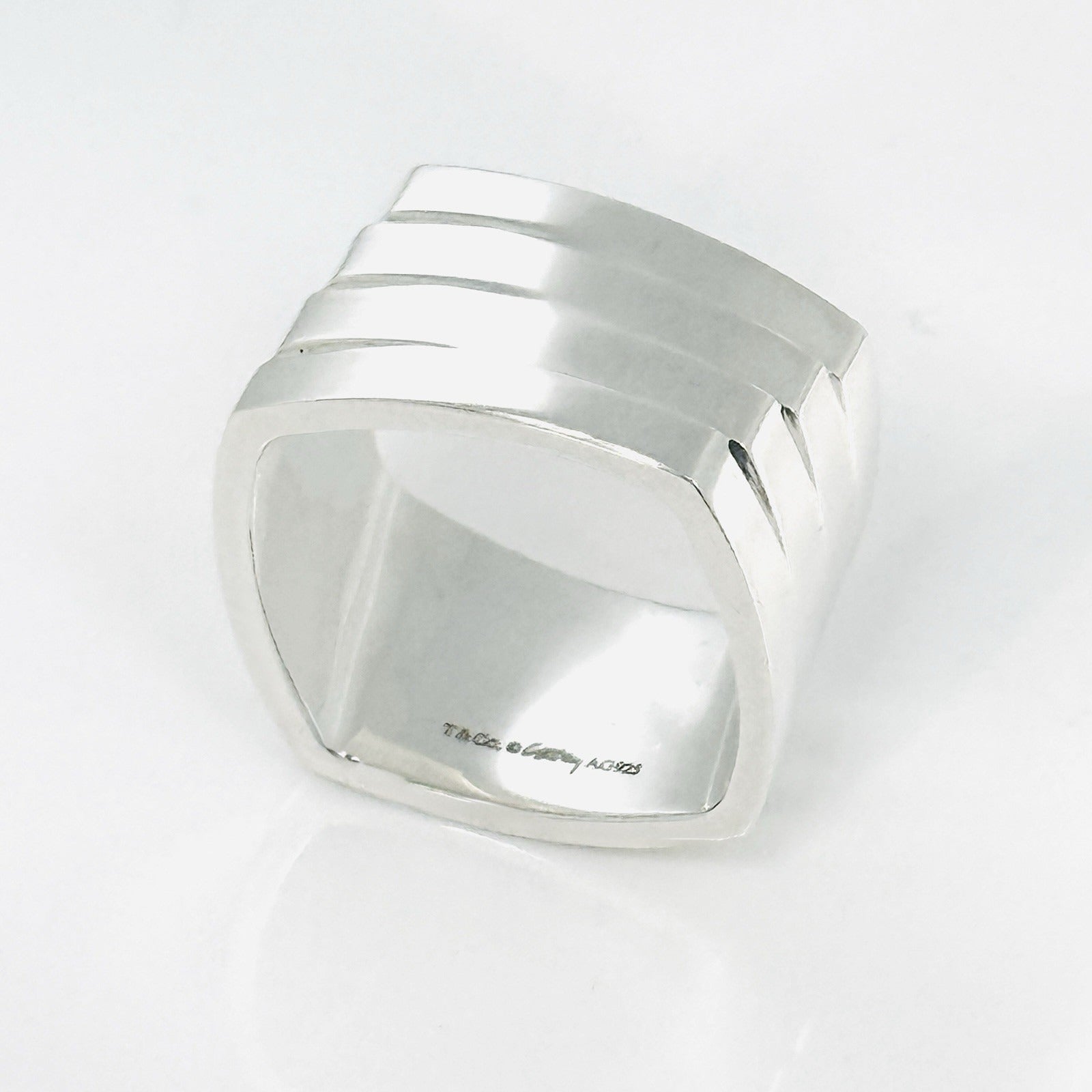 RARE Size 7.5 Tiffany Frank Gehry Torque Ring 4 layers Wide in Sterling Silver