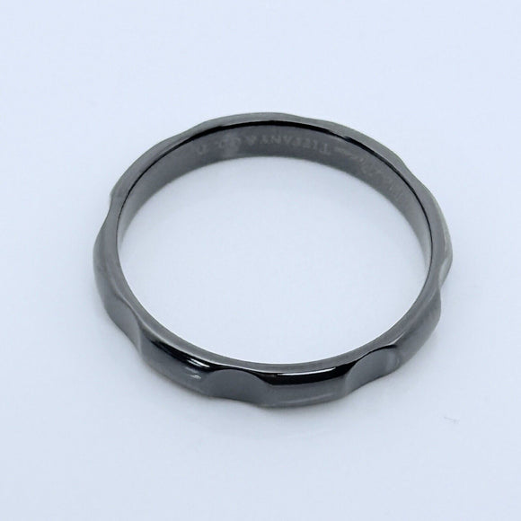 Size 12.5 Tiffany Narrow Groove Ring Paloma Picasso Black Titanium Mens Unisex