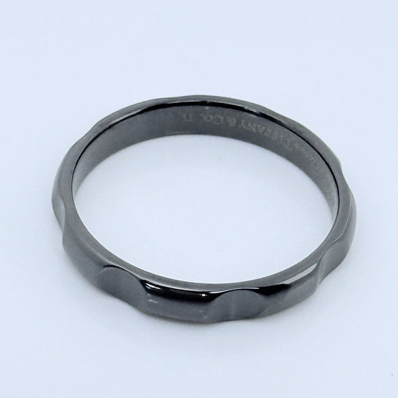 Size 12.5 Tiffany Narrow Groove Ring Paloma Picasso Black Titanium Mens Unisex