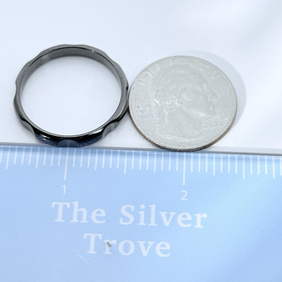 Size 12.5 Tiffany Narrow Groove Ring Paloma Picasso Black Titanium Mens Unisex