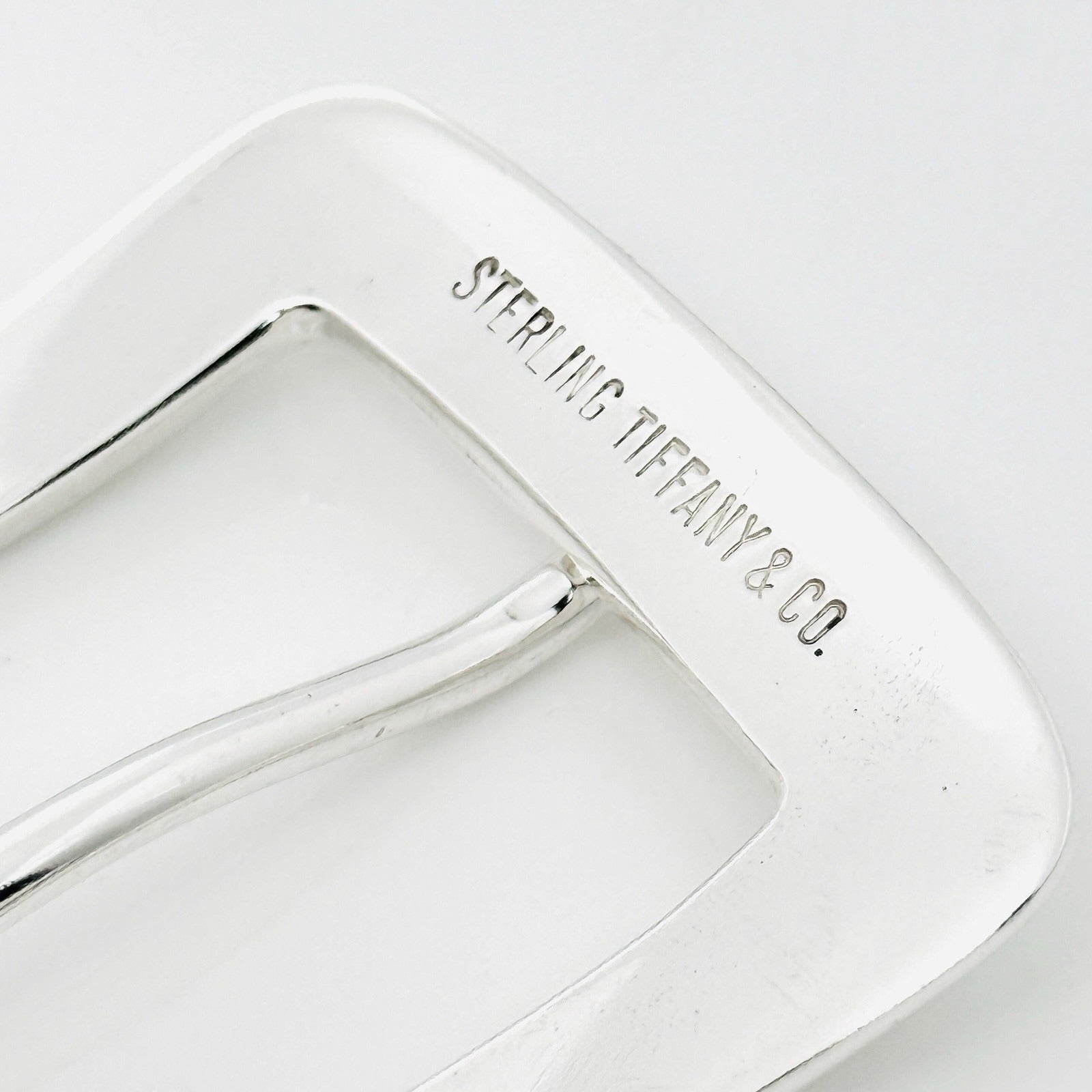 Tiffany Frame Style Prong Classic Belt Buckle in 925 Sterling Silver Mens Unisex