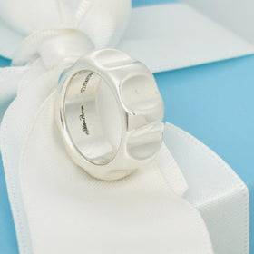 Size 4 Tiffany Groove Wide Ring Band by Paloma Picasso