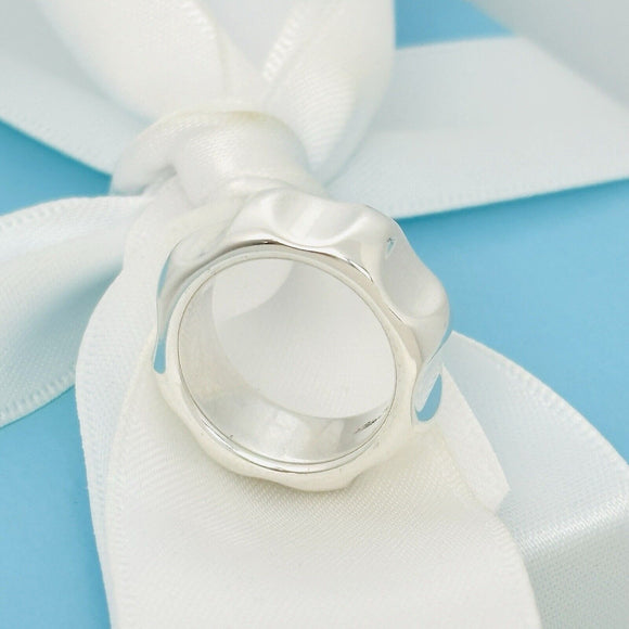 Size 4 Tiffany Groove Wide Ring Band by Paloma Picasso