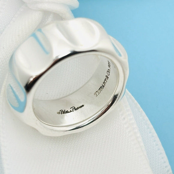 Size 4 Tiffany Groove Wide Ring Band by Paloma Picasso