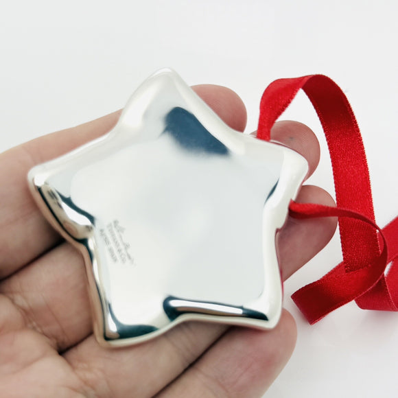 Tiffany & Co Silver Star Christmas Holiday Ornament by Elsa Peretti Size Large