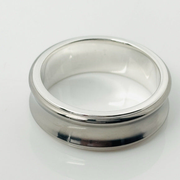 Size 11 Tiffany & Co 1837 Grey Titanium and Silver Ring Band Mens Unisex