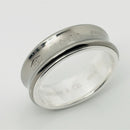Size 11 Tiffany & Co 1837 Grey Titanium and Silver Ring Band Mens Unisex-10