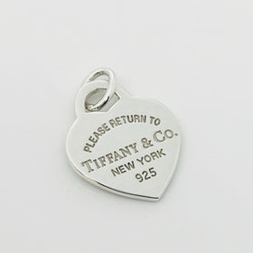 Return to Tiffany Small Heart Tag Pendant or Charm in Sterling Silver