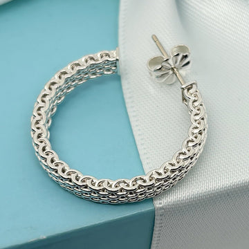 1 Tiffany & Co Somerset Mesh Hoop Huggie Earring Large 1.27" Single Replacement