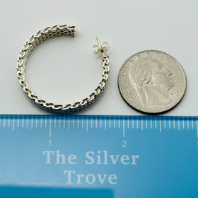 1 Tiffany & Co Somerset Mesh Hoop Huggie Earring Large 1.27" Single Replacement - 0